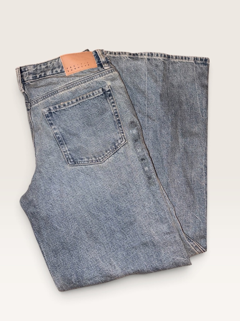PacSun Casey Low Rise Baggy Jeans Size 30 Light Wash 100% Cotton Wide Leg